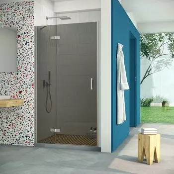 Душевая дверь в нишу Vegas-Glass AFP Retta 100x199 AFP Retta 100 07 07 стекло графит, профиль матовый хром