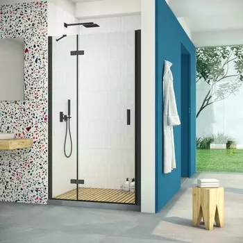 Душевая дверь в нишу Vegas-Glass AFP Retta 110x199 AFP Retta 110 02М 01 стекло прозрачное, профиль черный