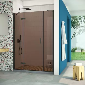 Душевая дверь в нишу Vegas-Glass AFP-F Retta 140x199 AFP-F Retta 140 02М 05 стекло бронза, профиль черный