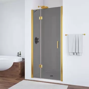 Душевая дверь в нишу Vegas-Glass AFP Novo 100x189 AFP NOVO 100 09 07 стекло графит, профиль глянцевое золото