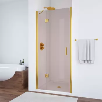 Душевая дверь в нишу Vegas-Glass AFP Novo 100x189 AFP NOVO 100 09 05 стекло бронза, профиль глянцевое золото