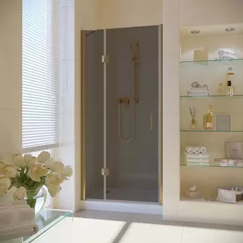 Душевая дверь в нишу Vegas-Glass AFP Lux 100x199 AFP LUX 100 05 07 стекло графит, профиль бронза