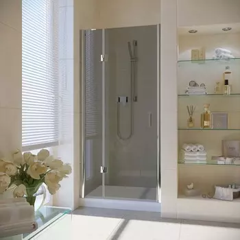 Душевая дверь в нишу Vegas-Glass AFP Lux 95x199 AFP LUX 95 08 07 стекло графит, профиль глянцевый хром