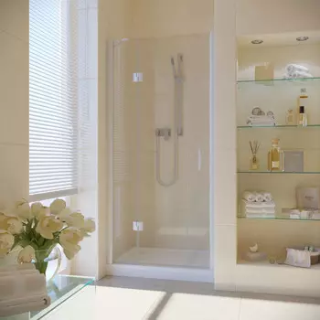Душевая дверь в нишу Vegas-Glass AFP Lux 100x199 AFP LUX 100 01 01 стекло прозрачное, профиль белый
