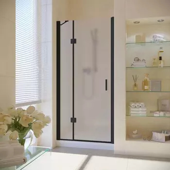 Душевая дверь в нишу Vegas-Glass AFP Lux 100x199 AFP LUX 100 02М 10 стекло сатин, профиль черный