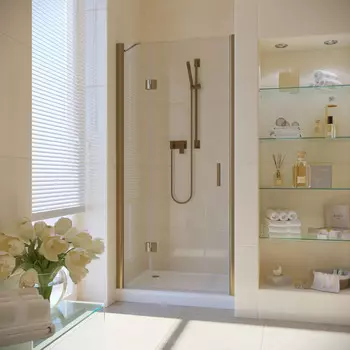 Душевая дверь в нишу Vegas-Glass AFP Lux 100x199 AFP LUX 100 05 01 стекло прозрачное, профиль бронза