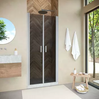 Душевая дверь в нишу Vegas-Glass Е2Р Novo 120x189 Е2Р NOVO 120 07 07 стекло графит, профиль матовый хром