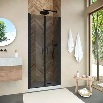 Душевая дверь в нишу Vegas-Glass Е2Р Novo 120x189 Е2Р NOVO 120 02М 07 стекло графит, профиль черный