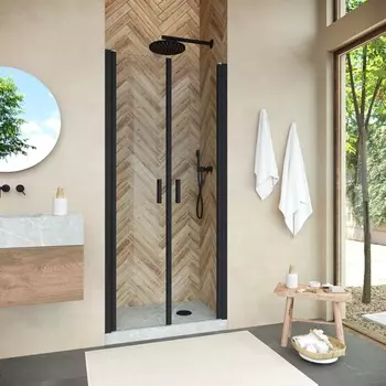 Душевая дверь в нишу Vegas-Glass Е2Р Novo 120x189 Е2Р NOVO 120 02М crystalvision профиль черный