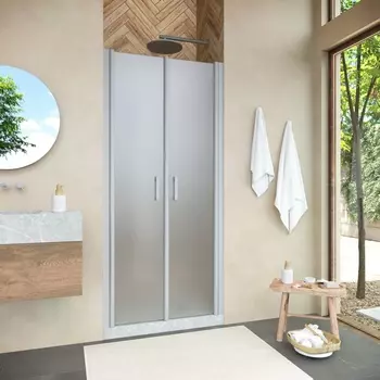 Душевая дверь в нишу Vegas-Glass Е2Р Novo 120x189 Е2Р NOVO 120 07 10 стекло сатин, профиль матовый хром