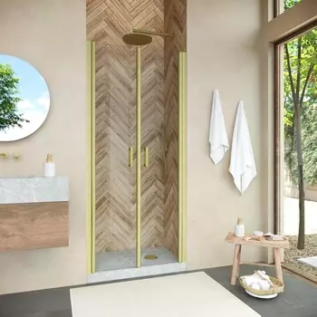 Душевая дверь в нишу Vegas-Glass Е2Р Novo 120x189 Е2Р NOVO 120 03 crystalvision профиль матовое золото