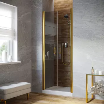 Душевая дверь в нишу Vegas-Glass Е2Р Lux 110x200 Е2Р LUX 110 09 07 стекло графит, профиль глянцевое золото