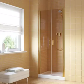 Душевая дверь в нишу Vegas-Glass Е2Р Lux 120x200 Е2Р LUX 120 09 05 стекло бронза, профиль глянцевое золото