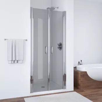 Душевая дверь в нишу Vegas-Glass Е2Р 120x189 Е2Р 120 08 07 стекло графит, профиль глянцевый хром