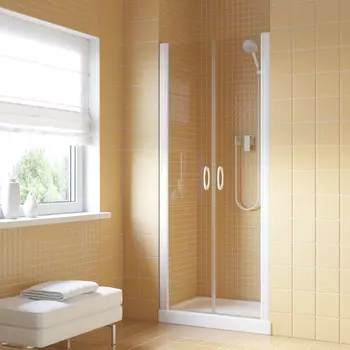 Душевая дверь в нишу Vegas-Glass Е2Р Lux 100x200 Е2Р LUX 100 01 01 стекло прозрачное, профиль белый