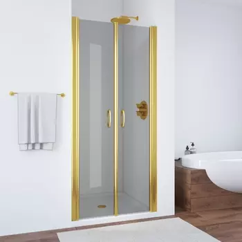 Душевая дверь в нишу Vegas-Glass Е2Р 110x189 Е2Р 110 09 07 стекло графит, профиль глянцевое золото