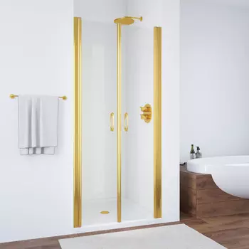 Душевая дверь в нишу Vegas-Glass Е2Р 100x189 Е2Р 100 09 crystalvision профиль глянцевое золото