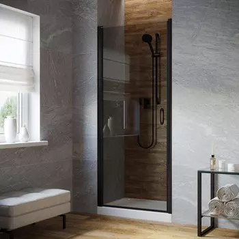 Душевая дверь в нишу Vegas-Glass EP Lux 95x199 EP LUX 95 02М 07 стекло графит, профиль черный