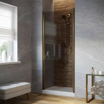 Душевая дверь в нишу Vegas-Glass EP Lux 95x199 EP LUX 95 05 07 стекло графит, профиль бронза