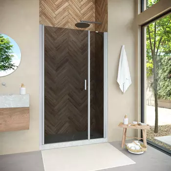 Душевая дверь в нишу Vegas-Glass EP-F-2 Novo 175x189 EP-F-2 NOVO 175 07 07 стекло графит, профиль матовый хром