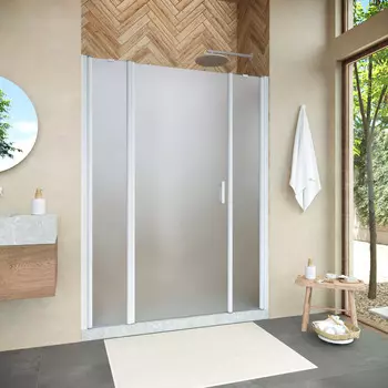 Душевая дверь в нишу Vegas-Glass EP-2F Novo 185x200 EP-2F NOVO h2000 185 01 10 стекло сатин, профиль белый