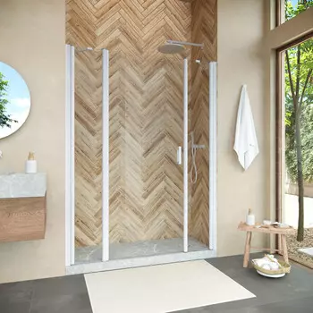 Душевая дверь в нишу Vegas-Glass EP-2F Novo 185x200 EP-2F NOVO h2000 185 01 crystalvision профиль белый