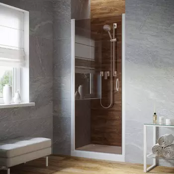 Душевая дверь в нишу Vegas-Glass EP Lux 85x199 EP LUX 85 01 05 стекло бронза, профиль белый