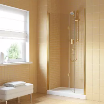 Душевая дверь в нишу Vegas-Glass GPS Lux 90x199 GPS LUX 90 09 01 стекло прозрачное, профиль глянцевое золото