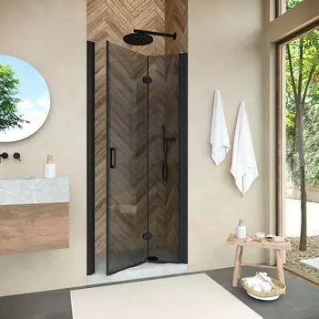 Душевая дверь в нишу Vegas-Glass GPS Novo h2000 90x200 GPS NOVO h2000 90 02М 07 стекло графит, профиль черный