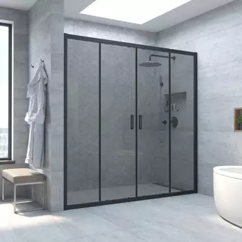 Душевая дверь в нишу Vegas-Glass Z2P Novo h2000 215x200 Z2P NOVO h2000 215 02М 07 стекло графит, профиль черный