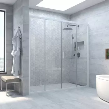 Душевая дверь в нишу Vegas-Glass Z2P Novo h2000 215x200 Z2P NOVO h2000 215 01 crystalvision профиль белый