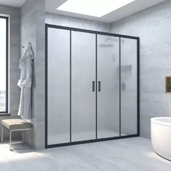 Душевая дверь в нишу Vegas-Glass Z2P Novo h2000 220x200 Z2P NOVO h2000 220 02М 10 стекло сатин, профиль черный