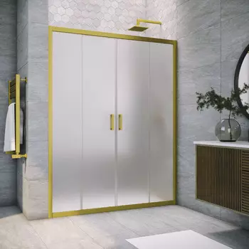 Душевая дверь в нишу Vegas-Glass Z2P Novo h2000 220x200 Z2P NOVO h2000 220 03 10 стекло сатин, профиль матовое золото