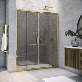 Душевая дверь в нишу Vegas-Glass Z2P Tur Novo 220x200 Z2P TUR NOVO 220 09 07 стекло графит, профиль глянцевое золто