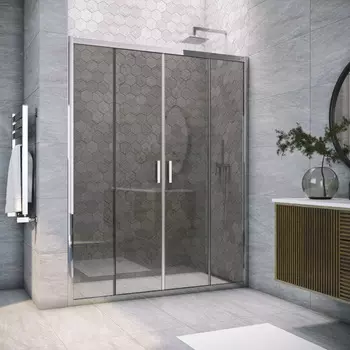 Душевая дверь в нишу Vegas-Glass Z2P Tur Novo 220x200 Z2P TUR NOVO 220 08 07 стекло графит, профиль глянцевый хром