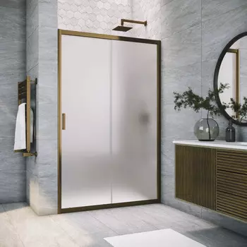 Душевая дверь в нишу Vegas-Glass ZP Tur Novo 160x200 ZP TUR NOVO 160 05 10 стекло сатин, профиль бронза