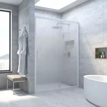 Душевая дверь в нишу Vegas-Glass ZP Novo h2000 100x200 ZP NOVO h2000 100 01 10 стекло сатин, профиль белый