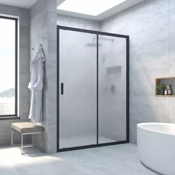 Душевая дверь в нишу Vegas-Glass ZP Novo h2000 100x200 ZP NOVO h2000 100 02М 10 стекло сатин, профиль черный