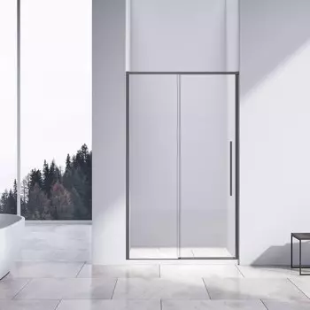 Душевая дверь в нишу Vincea Slim-N 130x195 VDS-4SN130CLGM стекло прозрачное, профиль вороненая сталь