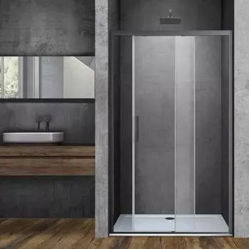 Душевая дверь в нишу Vincea Soft 120x195 VDS-3SO120CLGM стекло прозрачное, профиль вороненая сталь