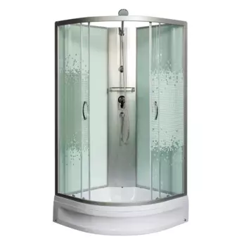 Душевая кабина Мономах Б/К 70/24 C МЗ профиль хром, стекло прозрачное с рисунком мозаика