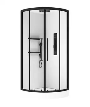 Душевая кабина Acquazzone Omega 90х90 90 BLACK стекло прозрачное, профиль черный