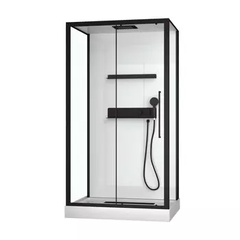 Душевая кабина Acquazzone Viktoria 120х80 120SL BLACK стекло прозрачное, профиль черный
