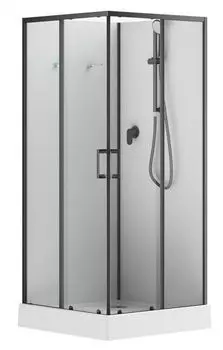 Душевая кабина Aquanet Passion EVO S Black 90x90 282009 стекло прозрачное, профиль черный