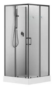 Душевая кабина Aquanet Passion EVO S Black 90x90 без крыши, стекло прозрачное, профиль черный