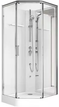 Душевая кабина Aquanet Passion P 2.0 90x90 без крыши, стекло прозрачное, профиль белый