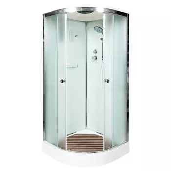 Душевая кабина AvaCan 110x110 D011SEL стекло матовое, профиль хром, с электрикой