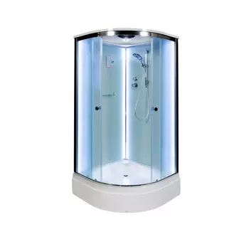 Душевая кабина AvaCan 110x110 D311SLED стекло матовое, профиль хром