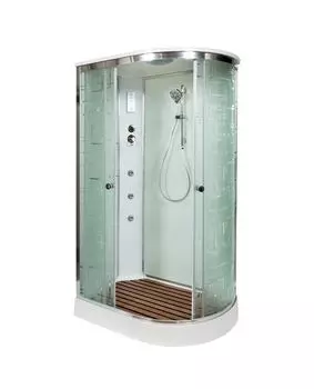 Душевая кабина AvaCan 120x90 EM2012LGM+EL стекло узорчатое, профиль хром, с гидромассажем и электрикой, левая