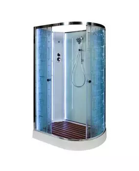 Душевая кабина AvaCan 120x90 EM2012LNLED стекло узорчатое, профиль хром, без крыши, левая